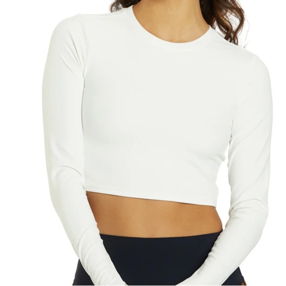 Splits59 White Long Sleeve Crop Top